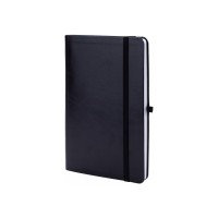 Книга записна Optima А5 NEBRASKA, м’яка обкладинка, гумка, білий блок лінія, чорний (O20124-01)