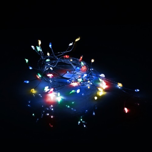 Гірлянда YES! Fun Кластер на мідному дроті 50 LED Різнокольорова 1 м Статична Батарейки (975019)