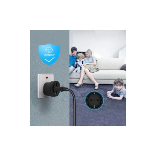 Перехідник EU to UK 220V black Essager (ECTZH-YCC01-Z)