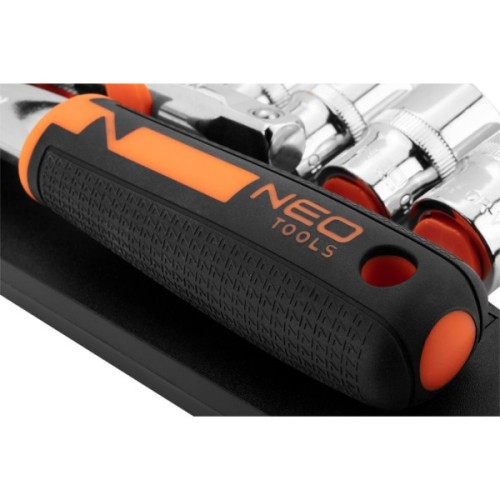 Набір торцевих головок Neo Tools 14шт, 1/4", тріскачка 90 зубців, CrV (10-000)