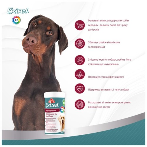 Вітаміни для собак 8in1 Excel Multi Vitamin Adult мультивітамін 70 шт (4048422183877)
