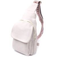 Сумка Vintage Жіноча з однією лямкою через плече з крупнозернистої екошкіри Молочна (22761)