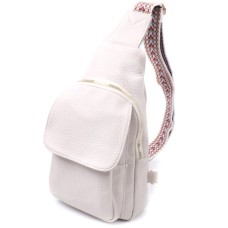 Сумка Vintage Жіноча з однією лямкою через плече з крупнозернистої екошкіри Молочна (22761)