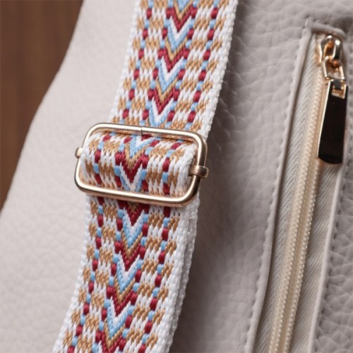 Сумка Vintage Жіноча з однією лямкою через плече з крупнозернистої екошкіри Молочна (22761)