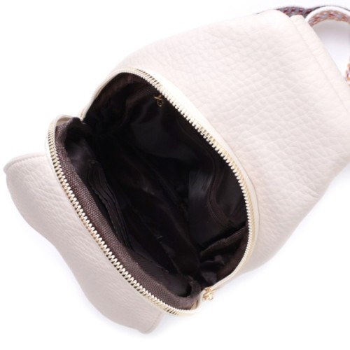 Сумка Vintage Жіноча з однією лямкою через плече з крупнозернистої екошкіри Молочна (22761)