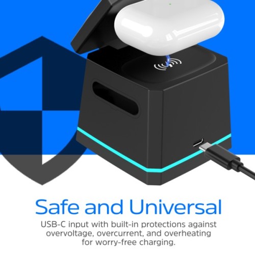 Зарядний пристрій Energizer 15W 3-in-1 magnetic wireless black (WCP307)