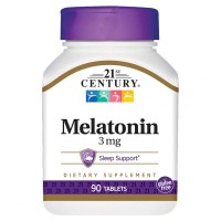 Амінокислота 21st Century Мелатонін, 3 мг, Melatonin, 90 таблеток (CEN-21240)
