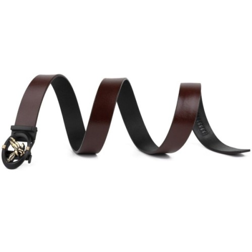 Ремінь Vintage Чоловічий з пряжкою автомат з силуетом орла Коричневий (20298)