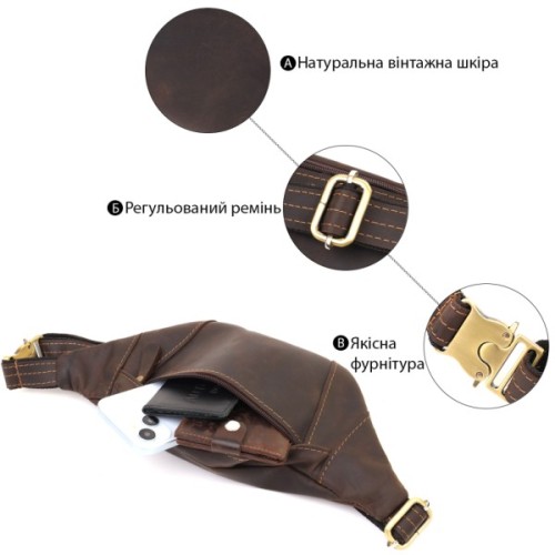 Сумка Shvigel Шкіряна Коричнева (23121)