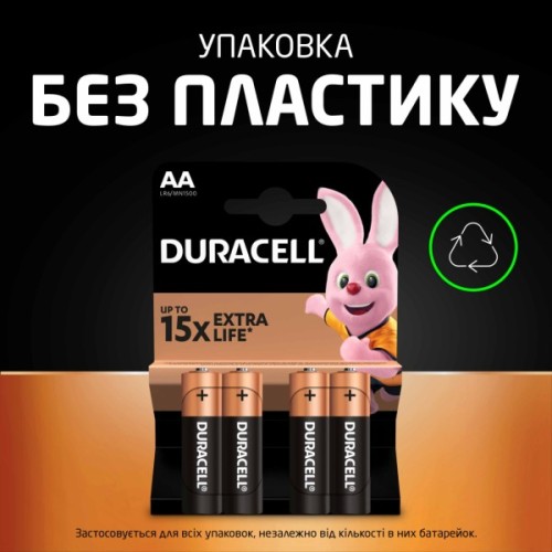 Батарейка Duracell AA лужні 2 шт. в упаковці (5000394058163 / 81551267)