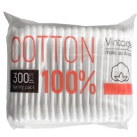 Ватні палички Vintage Cotton В поліетиленовій упаковці 300 шт. (4823098414605)