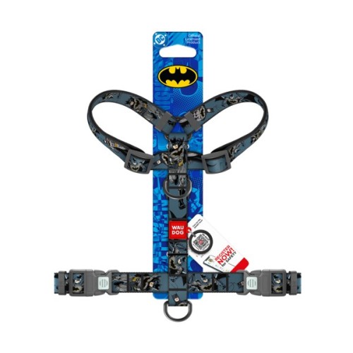 Шлея для собак WAUDOG Nylon H-подібна з QR-паспортом "Тінь Бетмена", пластиковий фастекс XL (346-1078)