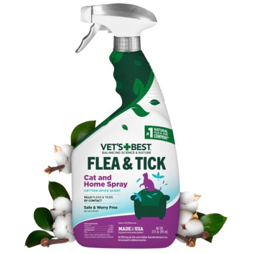 Спрей для тварин Vet's Best від комах для котів та дому з ароматом бавовни і спецій 945 мл (0010279001325)