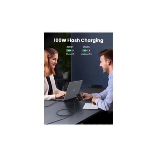 Дата кабель USB-C to USB-C 3.0m 100W L512 gray Ugreen (45065)