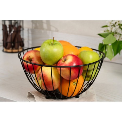 Фруктовниця Ardesto Midori 28х28х13см, метал, чорний (AR0903B)