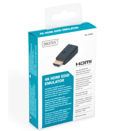 Адаптер HDMI EDID Emulator 4K60Hz Clone Function black Digitus (DA-70466)