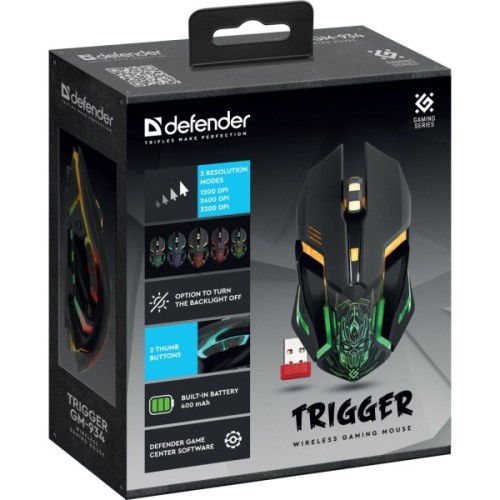 Мишка Defender Trigger GM-934 Led Wireless Black (52934)