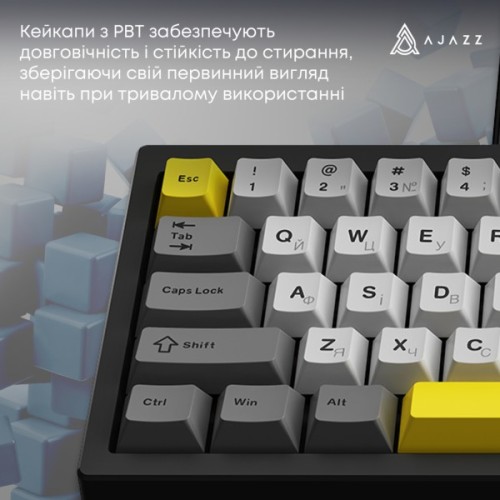 Клавіатура Ajazz AK650 Moon Yellow Switch USB UA Black/Grey/Yellow (AK650-MY-GWY)
