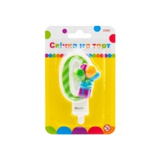 Свічка Maxi двостороння "0" із зображенням надувних кульок висотою 7,62 см (MX622069-0)