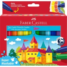 Фломастери Faber-Castell потовщені Felt tip JUMBO 24 кольори в картонній коробці (32539)