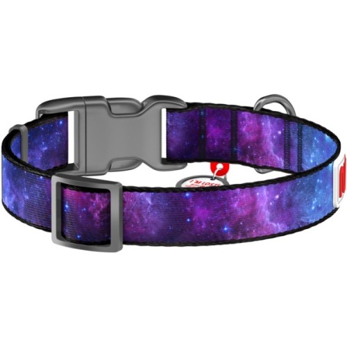 Нашийник для тварин WAUDOG Nylon з QR паспортом "NASA21" пластиковий фастекс L (4503-0148)