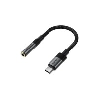 Перехідник USB-C to 3.5mm F 0.15m DAC audio black Acefast (6974316285281)