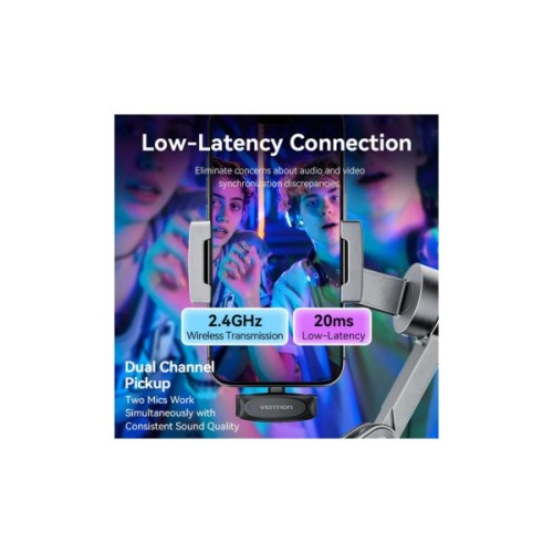 Мікрофон Vention USB-C 2-Pack Wireless Lavalier Black (NCBB0)