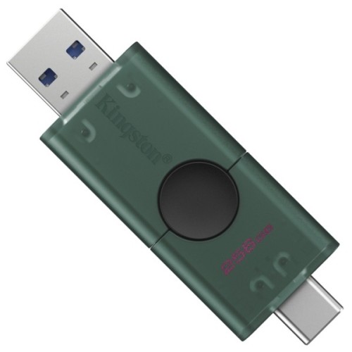 USB флеш накопичувач Kingston 256GB DataTraveler Duo USB 3.2 / Type-C Black/Green (DTDEG2/256GB)