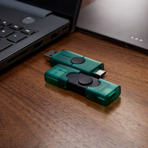 USB флеш накопичувач Kingston 256GB DataTraveler Duo USB 3.2 / Type-C Black/Green (DTDEG2/256GB)