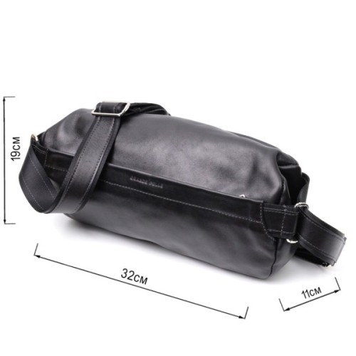 Сумка Grande Pelle Через плече з натуральної шкіри Чорна (11649)