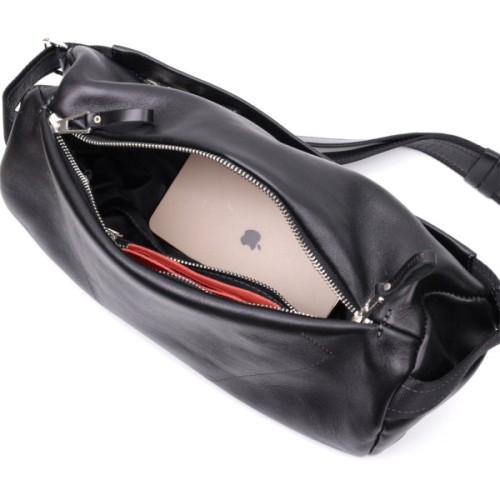 Сумка Grande Pelle Через плече з натуральної шкіри Чорна (11649)