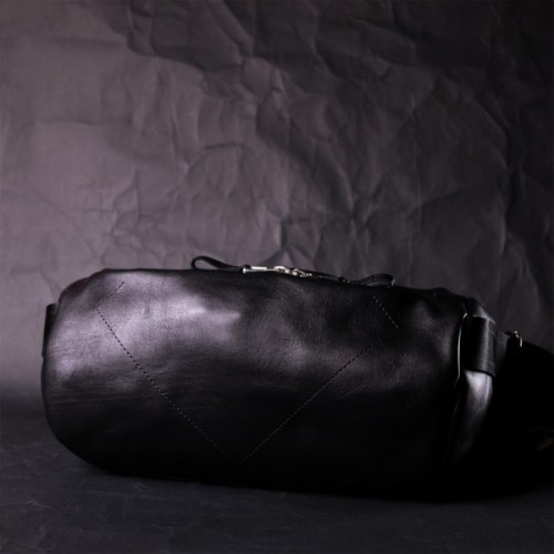 Сумка Grande Pelle Через плече з натуральної шкіри Чорна (11649)