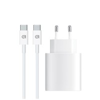 Зарядний пристрій Armorstandart AMHJ83 20W USB-C White + cable USB-C to USB-C (ARM77725)