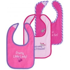 Слинявчик Luvable Friends 3 шт з написами, рожевий (2162 F)