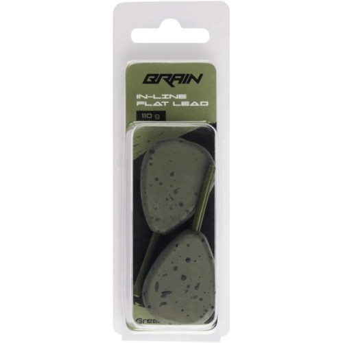 Грузило Brain In-Line Flat Lead 110g 2шт/уп Green (1858.32.07)