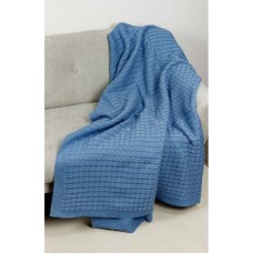 Плед Прованс в'язаний Sweet Home Kosa волошковий 130х170 см (4823093444874)