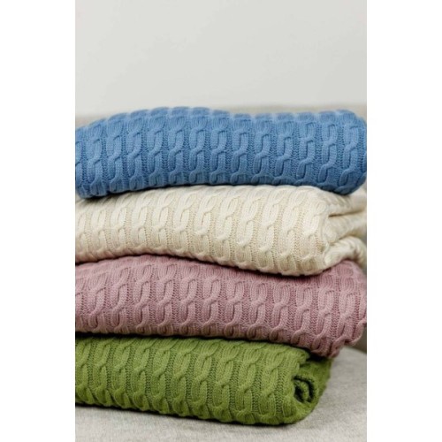 Плед Прованс в'язаний Sweet Home Kosa волошковий 130х170 см (4823093444874)