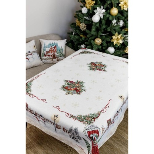 Скатертина Прованс гобеленова з велюром Святковий дім 135х260 см (4823093450370)