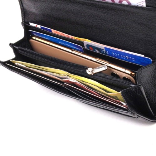 Гаманець Canpellini З натуральної шкіри Чорний (21625)