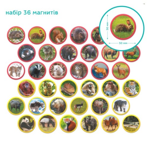 Навчальний набір DoDo Магнітний набір Монтесорі Тварини на континентах: Євразія (200285)