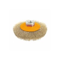 Щітка для електроінструменту Tolsen конічна 100 мм М14, гофрований латунований дріт 0.3 мм (77627)