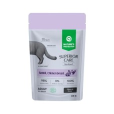 Вологий корм для кішок Nature's Protection Superior Care Sterilised Grain Free Adult Cats with Rabbit, Chicken Breast and Cranberries 85 г (NPSC47908)