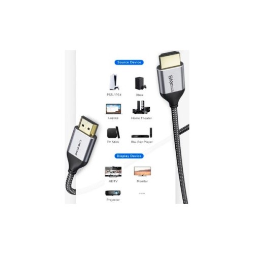 Кабель мультимедійний HDMI M to HDMI M 2.0m V2.1 Cabletime (CA914654)
