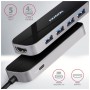 Концентратор AXAGON USB-C 6-in-1 to 4xUSB-A 5Gbps + 1xUSB-C PD100W + HDMI 4K30Hz 0.2m aluminum (HMC-6H4A)