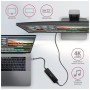 Концентратор AXAGON USB-C 6-in-1 to 4xUSB-A 5Gbps + 1xUSB-C PD100W + HDMI 4K30Hz 0.2m aluminum (HMC-6H4A)