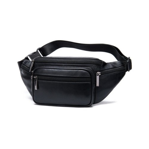 Сумка Vintage Поясна з овечої шкіри Чорна (20205)