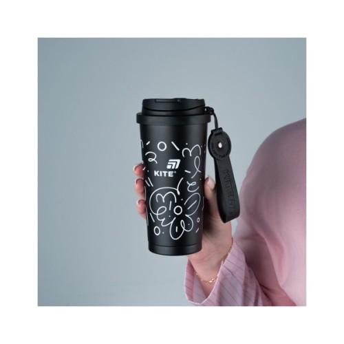 Термокружка Kite 550 мл, чорна (K25-1226-1)