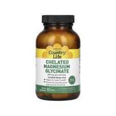 Мінерали Country Life Магній Хелатний гліцинат, 400 мг, Chelated Magnesium Glycinate, 90 табл. (CLF-02680)