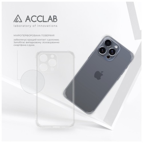 Чохол до мобільного телефона ACCLAB ShockProof Apple iPhone 15 Pro Transparent (1283126587894)