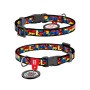 Нашийник для тварин WAUDOG Nylon з QR паспортом "Блоки" для котів та дрібних порід собак, XS (278-4056)